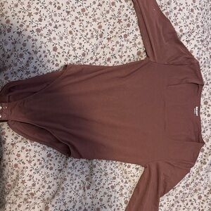 Elegant Brown Long Sleeve Top
